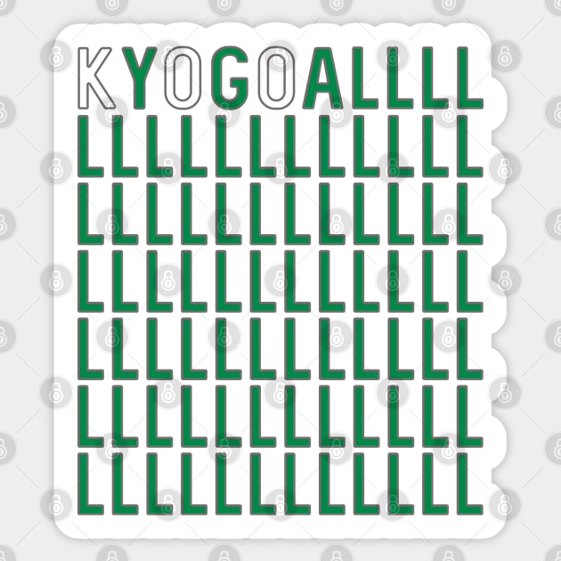 KYOGOAL, Glasgow Celtic Football Club Green and White Text Design Sticker by MacPean